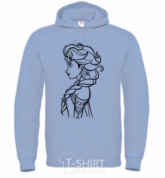 Men`s hoodie Anna profile sky-blue фото