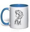 Mug with a colored handle Anna profile royal-blue фото