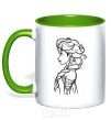 Mug with a colored handle Anna profile kelly-green фото