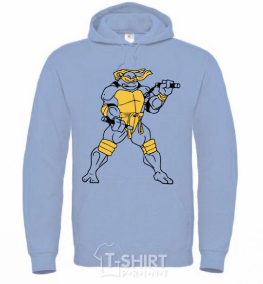 Men`s hoodie Michelangelo sky-blue фото