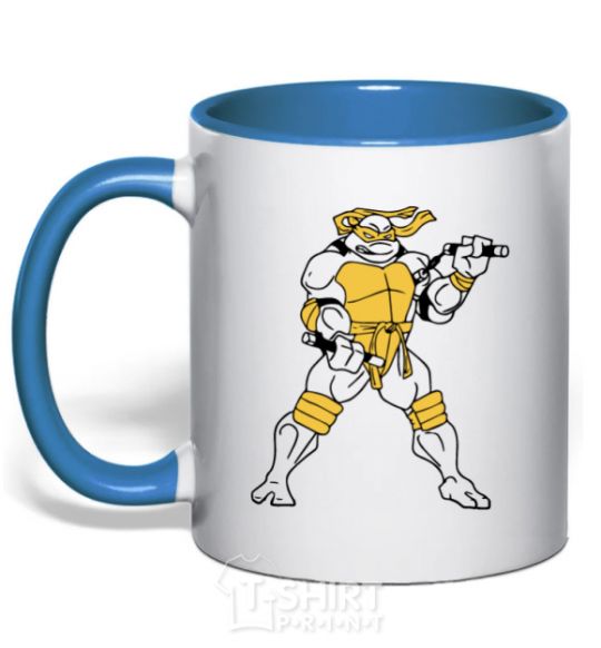 Mug with a colored handle Michelangelo royal-blue фото