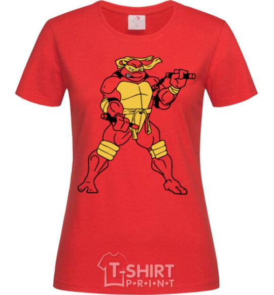 Women's T-shirt Michelangelo red фото