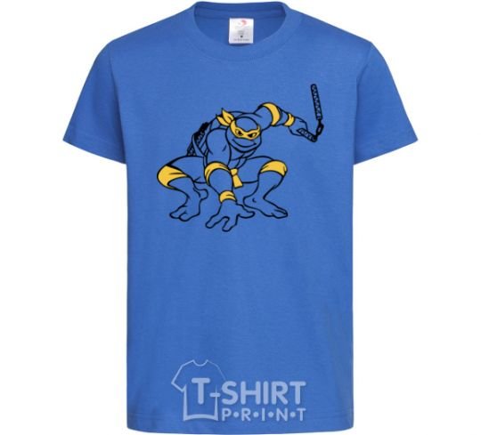Детская футболка Микеланджело нападает Ярко-синий фото