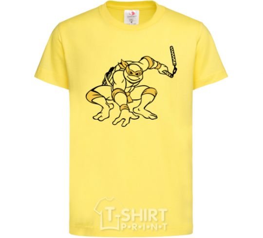 Детская футболка Микеланджело нападает Лимонный фото