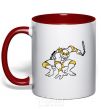 Mug with a colored handle Michelangelo attacks red фото