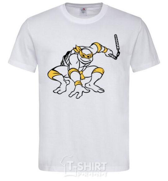 Men's T-Shirt Michelangelo attacks White фото