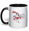 Mug with a colored handle Raphael black фото