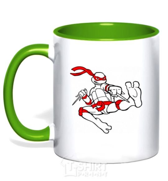 Mug with a colored handle Raphael kelly-green фото