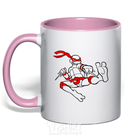 Mug with a colored handle Raphael light-pink фото