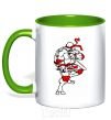 Mug with a colored handle Raphael fight kelly-green фото