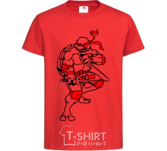 Kids T-shirt Raphael fight red фото