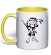 Mug with a colored handle Donatello yellow фото