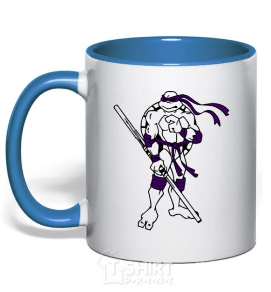 Mug with a colored handle Donatello royal-blue фото