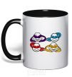 Mug with a colored handle All turtles black фото