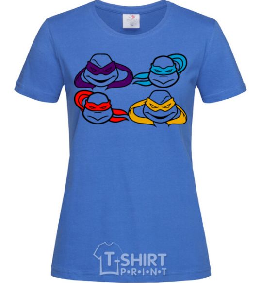 Women's T-shirt All turtles royal-blue фото