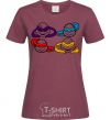 Women's T-shirt All turtles burgundy фото
