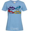 Women's T-shirt All turtles sky-blue фото