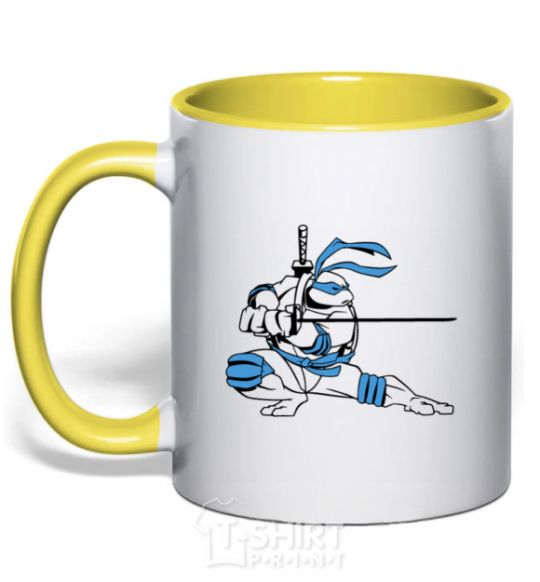 Mug with a colored handle Leonardo yellow фото