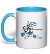 Mug with a colored handle Leonardo sky-blue фото