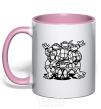 Mug with a colored handle Shells at the hatch light-pink фото