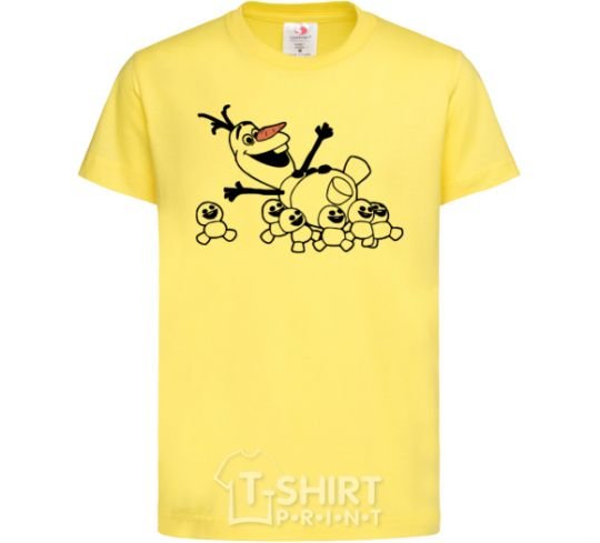Детская футболка Олаф и снеговички Лимонный фото
