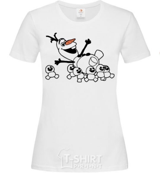 Women's T-shirt Olaf and the snowmen White фото