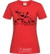 Женская футболка Олаф и снеговички Красный фото