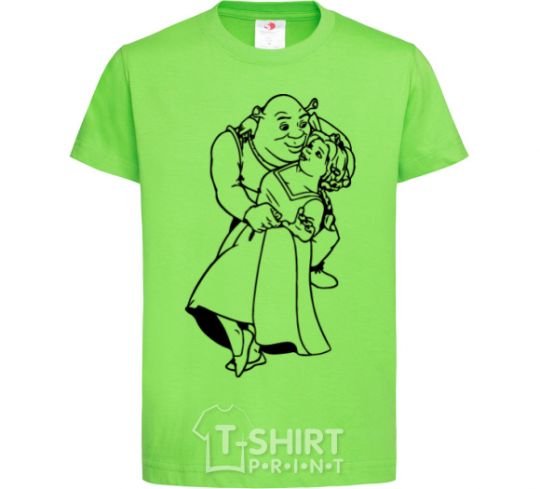 Kids T-shirt Shrek and Fiona orchid-green фото