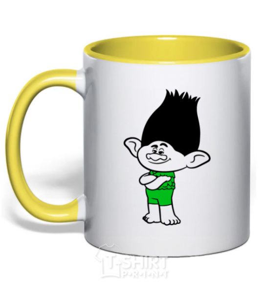 Mug with a colored handle Tzvetan yellow фото
