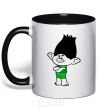 Mug with a colored handle Tzvetan black фото