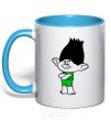 Mug with a colored handle Tzvetan sky-blue фото