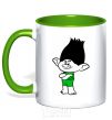 Mug with a colored handle Tzvetan kelly-green фото