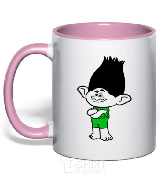 Mug with a colored handle Tzvetan light-pink фото