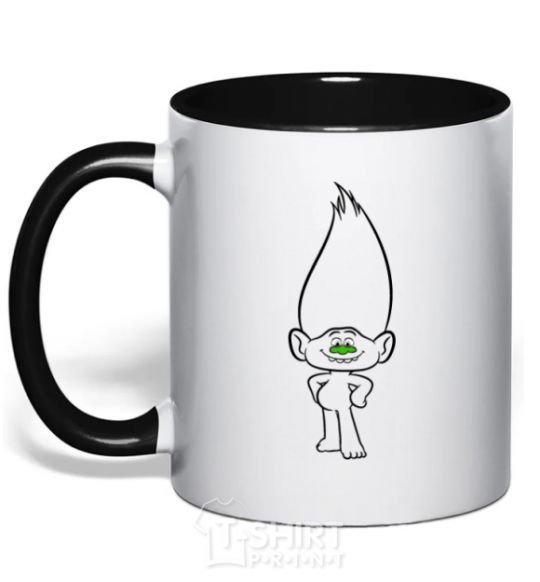 Mug with a colored handle Diamond black фото