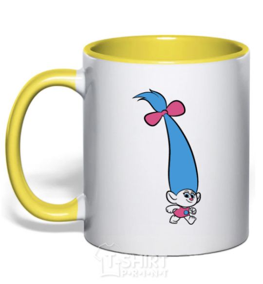 Mug with a colored handle Tiny yellow фото