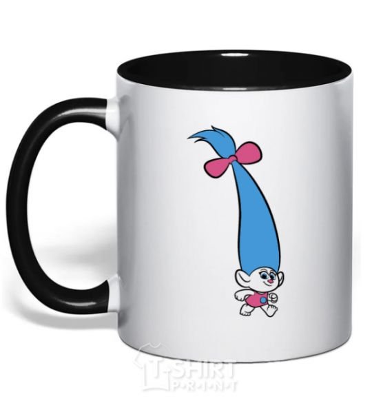 Mug with a colored handle Tiny black фото