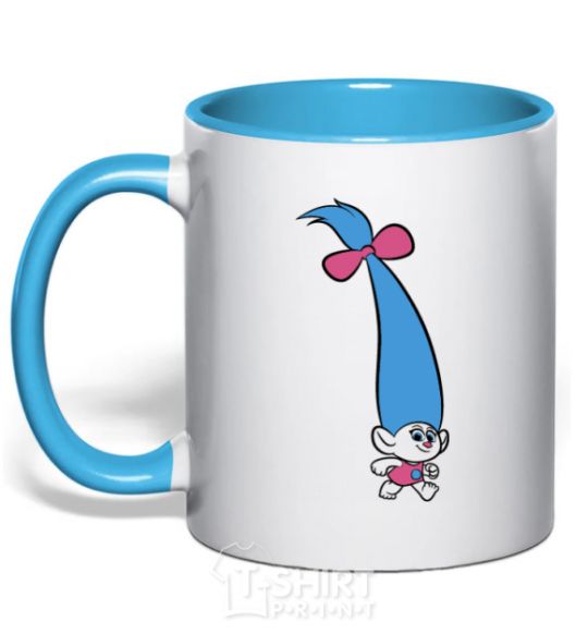 Mug with a colored handle Tiny sky-blue фото