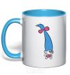 Mug with a colored handle Tiny sky-blue фото