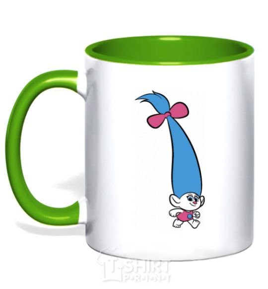 Mug with a colored handle Tiny kelly-green фото