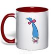 Mug with a colored handle Tiny red фото