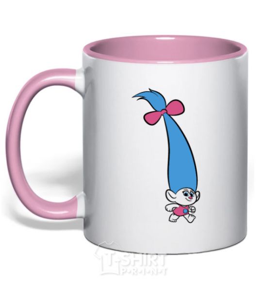 Mug with a colored handle Tiny light-pink фото