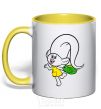 Mug with a colored handle Harper yellow фото
