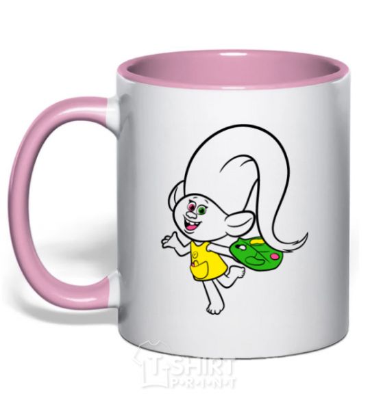 Mug with a colored handle Harper light-pink фото