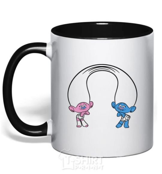 Mug with a colored handle Satinka and Cinelka black фото