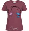 Women's T-shirt Satinka and Cinelka burgundy фото