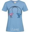 Women's T-shirt Satinka and Cinelka sky-blue фото
