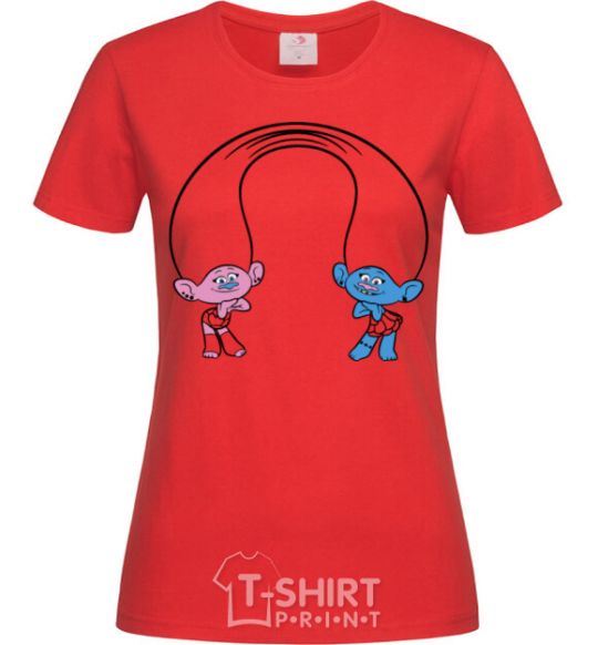 Women's T-shirt Satinka and Cinelka red фото