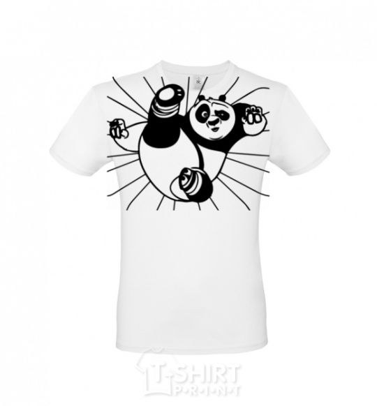 Men's T-Shirt Panda Po is attacking White фото