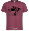 Men's T-Shirt Panda Po is attacking burgundy фото