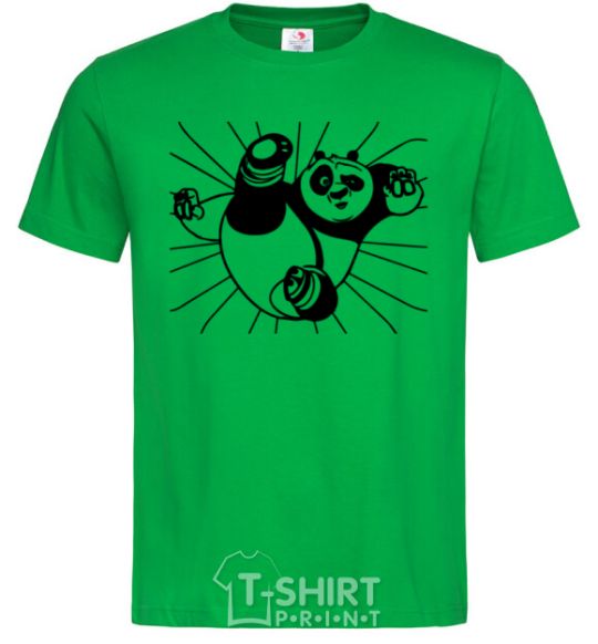 Men's T-Shirt Panda Po is attacking kelly-green фото